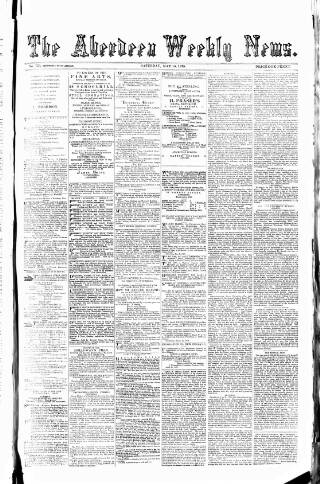 cover page of Aberdeen Weekly News published on May 10, 1879