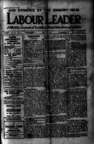 cover page of Labour Leader published on May 10, 1912