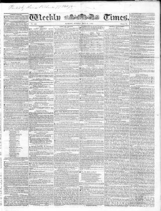 cover page of Weekly Times (London) published on May 27, 1832