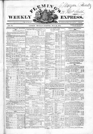 cover page of Fleming's British Farmers' Chronicle published on May 10, 1824