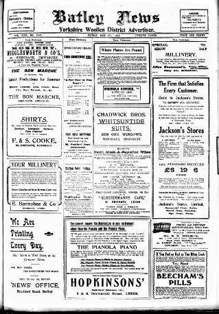 cover page of Batley News published on May 10, 1907