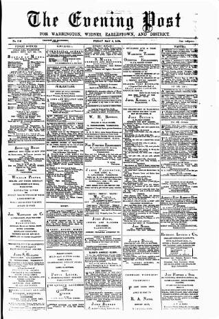cover page of Warrington Evening Post published on May 9, 1879
