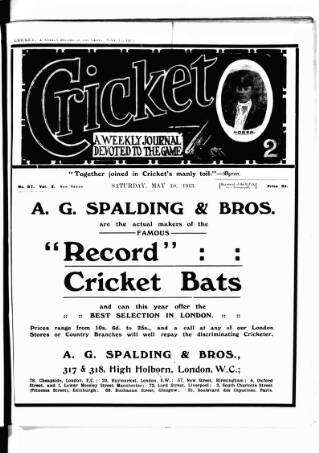cover page of Cricket published on May 10, 1913