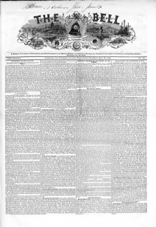 cover page of Railway Bell and London Advertiser published on May 10, 1845