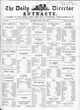 cover page of Daily Director and Entr'acte published on May 10, 1860