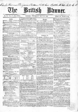 cover page of British Banner 1856 published on May 27, 1858
