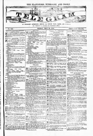 cover page of Blandford and Wimborne Telegram published on May 10, 1878