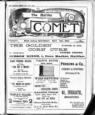 cover page of Halifax Comet published on May 10, 1902