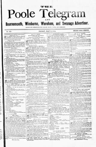 cover page of Poole Telegram published on May 9, 1884