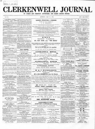 cover page of North London Record published on May 22, 1869