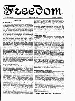 cover page of Freedom (London) published on May 1, 1926