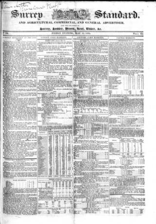 cover page of Surrey & Middlesex Standard published on May 10, 1839
