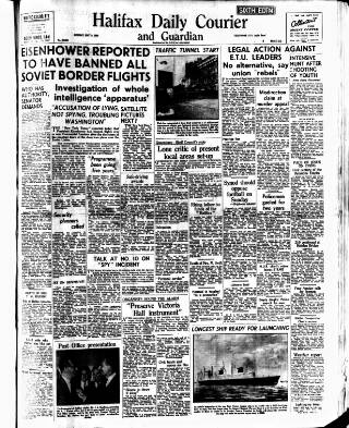 cover page of Halifax Evening Courier published on May 9, 1960