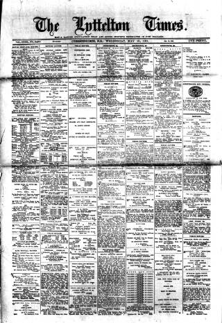 cover page of Lyttelton Times published on May 10, 1911