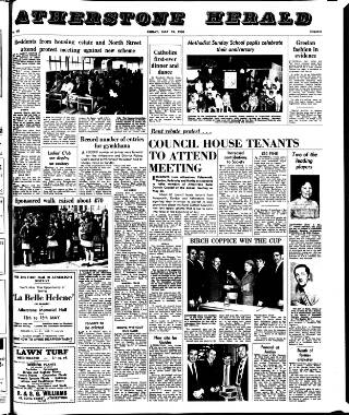 cover page of Atherstone News and Herald published on May 10, 1968