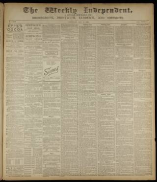 cover page of Weekly Independent (Bromsgrove) published on May 9, 1891