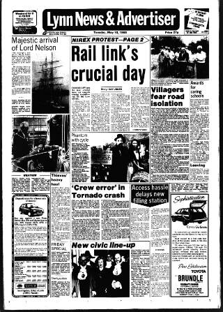 cover page of Lynn Advertiser published on May 10, 1988