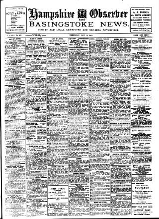 cover page of Hampshire Observer and Basingstoke News published on May 10, 1911