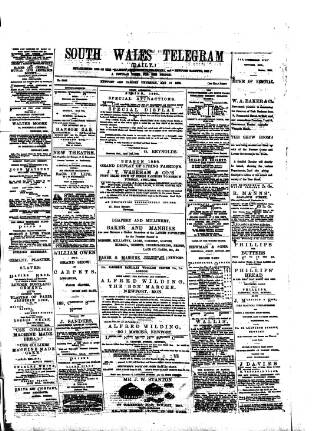 cover page of South Wales Daily Telegram published on May 10, 1888