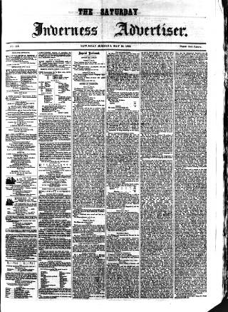 cover page of Saturday Inverness Advertiser published on May 10, 1862
