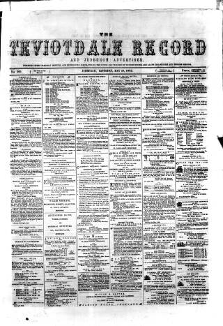 cover page of Teviotdale Record and Jedburgh Advertiser published on May 10, 1862