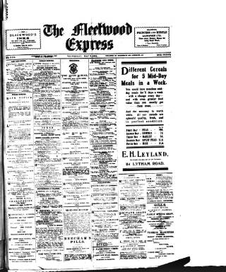 cover page of Fleetwood Express published on May 9, 1917