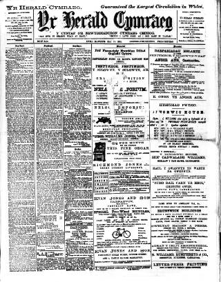 cover page of Herald Cymraeg published on May 10, 1904