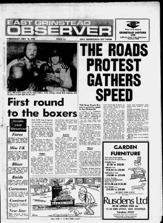 cover page of East Grinstead Observer published on May 10, 1978