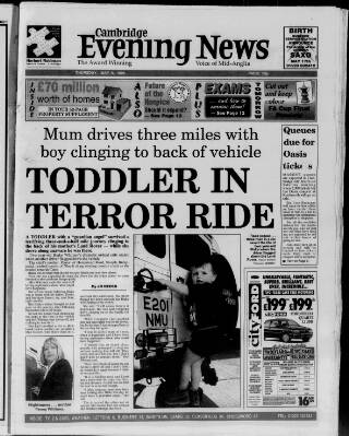 cover page of Cambridge Daily News published on May 9, 1996