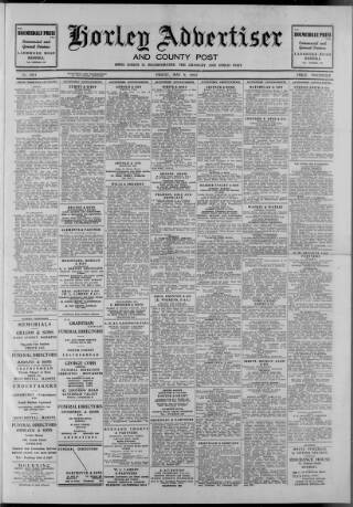 cover page of Horley & Gatwick Mirror published on May 9, 1952