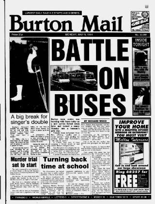 cover page of Burton Daily Mail published on May 9, 1994