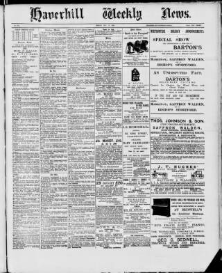 cover page of Haverhill Weekly News published on May 12, 1893
