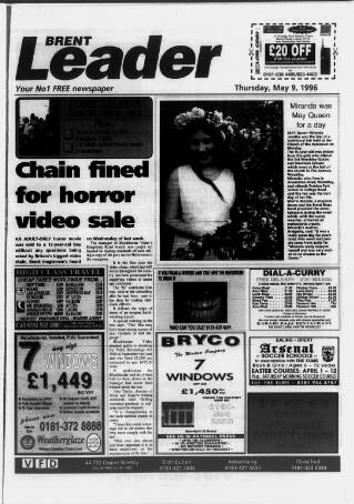 cover page of Brent Leader published on May 9, 1996