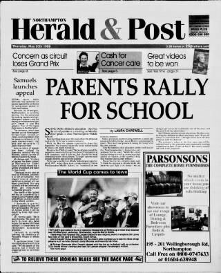cover page of Northampton Herald & Post published on May 20, 1999