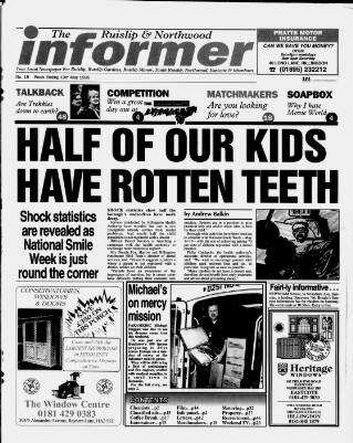 cover page of Ruislip & Northwood Informer published on May 10, 1996