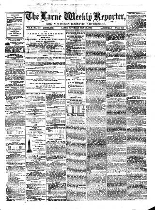 cover page of Larne Reporter and Northern Counties Advertiser published on May 10, 1873