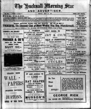 cover page of Hucknall Morning Star and Advertiser published on May 10, 1907