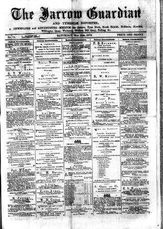 cover page of Jarrow Guardian and Tyneside Reporter published on May 10, 1873