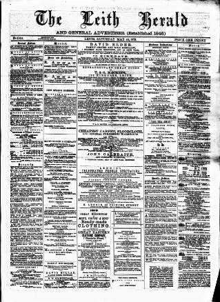cover page of Leith Herald published on May 10, 1879