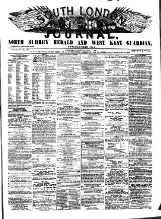 cover page of South London Journal published on May 10, 1862