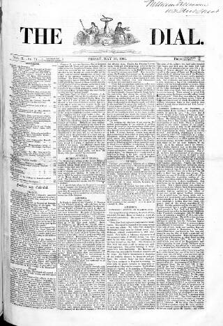 cover page of Dial published on May 10, 1861