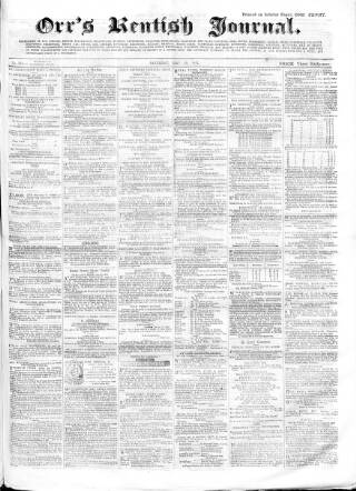 cover page of Orr's Kentish Journal published on May 10, 1862