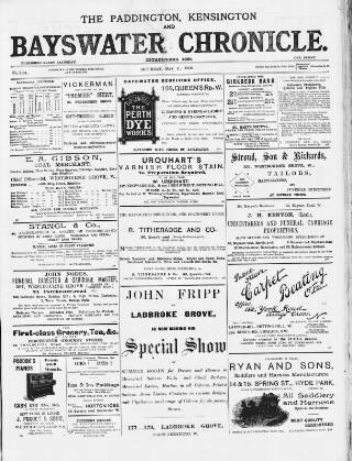 cover page of Bayswater Chronicle published on May 10, 1902