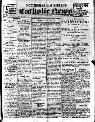 cover page of Nottingham and Midland Catholic News published on May 10, 1913