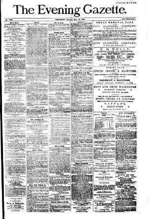 cover page of Evening Gazette (Aberdeen) published on May 10, 1886