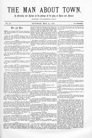 cover page of Man about Town published on May 14, 1870