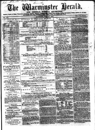 cover page of Warminster Herald published on May 10, 1862