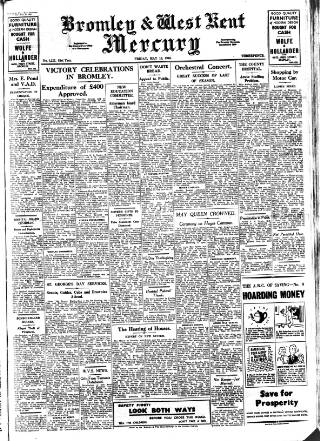 cover page of Bromley & West Kent Mercury published on May 10, 1946