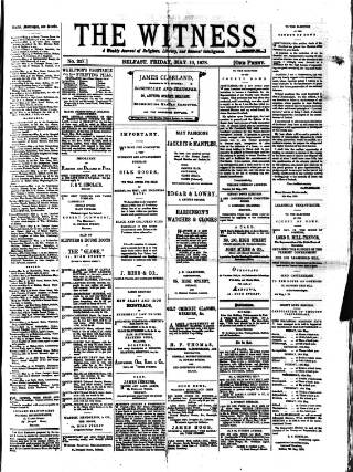 cover page of Witness (Belfast) published on May 10, 1878