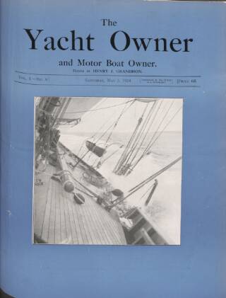 cover page of Yacht Owner and Motor Boat Owner published on May 3, 1924